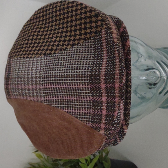Newsboy Hat Tweed Houndstooth Corduroy Pink Brown Tan Black - Picture 2 of 10